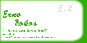 erno mokos business card